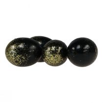 Product Decorative Easter eggs real goose egg black with gold glitter H7.5–8.5cm 10 pcs