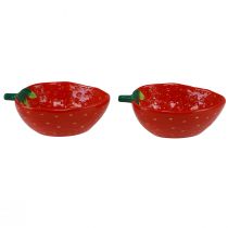 Product Decorative bowl strawberry ceramic bowl red 12.5×15.5cm 2pcs