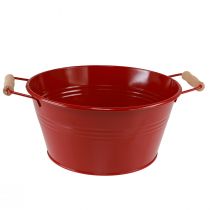 Product Decorative bowl with handles metal flower bowl red Ø29cm H14.5cm