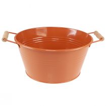 Product Decorative bowl with handles metal orange brown Ø29cm H14.5cm
