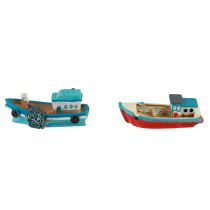 Product Decorative boat boat blue red maritime table decoration 5cm 8pcs