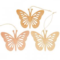 Product Deco butterflies deco hanger orange/pink/yellow 12cm 12pcs