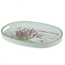 Product Decorative tray lavender plastic tray white 39×27.5cm