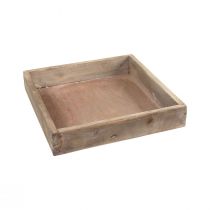 Product Decorative tray square wooden tray natural 20×20×3.5cm 2pcs