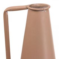 Decorative vase metal handle floor vase salmon 20x19x48cm