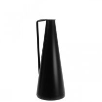 Decorative vase metal black decorative jug conical 15x14.5x38cm