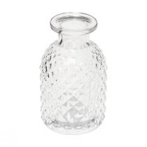 Product Decorative vases mini glass clear retro rhombus Ø5.5cm H9cm 6pcs