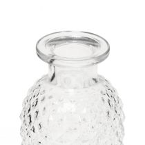 Product Decorative vases mini glass clear retro rhombus Ø5.5cm H9cm 6pcs