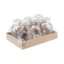 Product Decorative Vases Mini Glass Clear Retro Diamond Ø5.5cm H9cm 6 pcs
