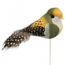 Deco birds mini bird on wire spring decoration 3×6cm 12pcs