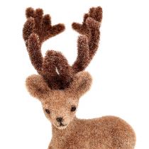 Product Decoration deer mini brown flocked 11cm 6 pcs