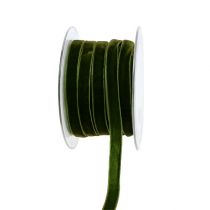 Deco ribbon velvet dark green 10mm 20m