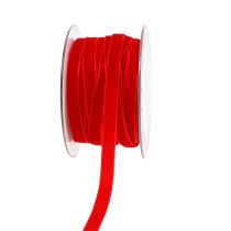 Decorative ribbon Velvet red 10mm 20m