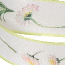 Product Gift ribbon with a Bellis floral pattern for crafting and packaging, 25mm x 20m