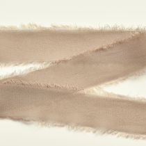 Product Decorative ribbon brown chiffon ribbon mud brown 40mm 15m