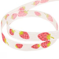 Product Decorative Ribbon Strawberries Fabric Ribbon Spring Ribbon 15mm 20m