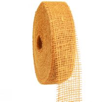 Product Decorative Ribbon Jute Yellow Mustard Mesh Ribbon Craft Ribbon 5cm 40m