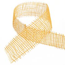 Product Decorative Ribbon Jute Yellow Mustard Mesh Ribbon Craft Ribbon 5cm 40m