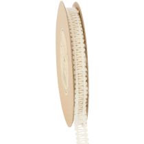 Product Decorative jute ribbon, natural gift ribbon, cream white, 15mm x 15m