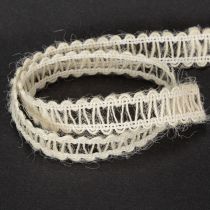 Product Decorative jute ribbon, natural gift ribbon, cream white, 15mm x 15m