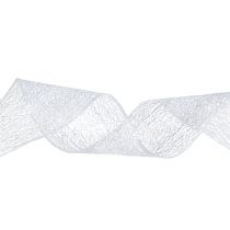 Deco ribbon mesh ribbon silver 50mm 20m