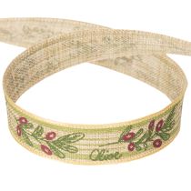 Product Gift ribbon olive branch with elegant branches and olives 1.5cm 15m