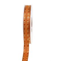 Decorative ribbon orange with wire edge 15mm 15m