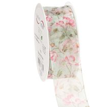 Product Floral design gift ribbon for elegant gift wrapping, 15m