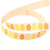 Product Decorative ribbon Easter sustainable ribbon Easter eggs orange 15mm 18m
