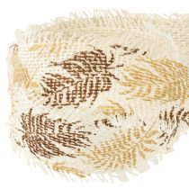 Product Decorative ribbon tropical leaves cotton ribbon brown 30mm 15m