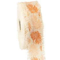 Product Decorative ribbon leaves rainforest cotton ribbon orange 30mm 15m