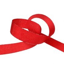 Deco ribbon red with mica 25mm 20m