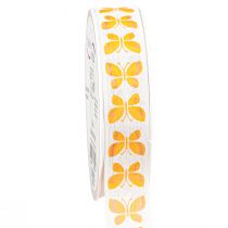 Product Decorative Ribbon Butterflies Orange Wire Edge 25mm 18m