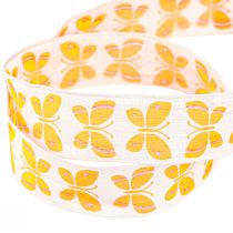 Product Decorative Ribbon Butterflies Orange Wire Edge 25mm 18m
