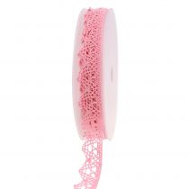Product Decorative ribbon lace 22mm 20m pink