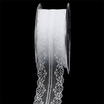 Deco ribbon lace white 40mm 20m