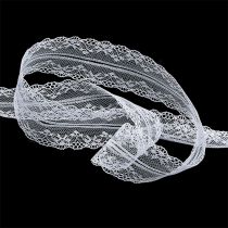 Deco ribbon lace white 40mm 20m