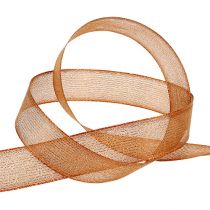 Product Decorative ribbon with lurex strips copper 25mm 20m