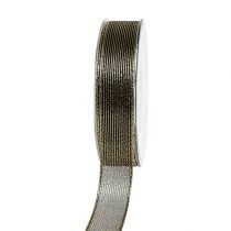 Deco ribbon with lurex stripes black 25mm 20m