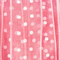 Product Gift ribbon with a stylish polka dot design for festive packaging, 1.5cm wide, 20m long