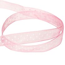 Product Gift ribbon with a stylish polka dot design for festive packaging, 1.5cm wide, 20m long