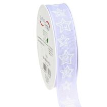 Product Decorative ribbon with stars Christmas ribbon lilac 25mm 18m