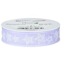Product Decorative ribbon with stars Christmas ribbon lilac 25mm 18m