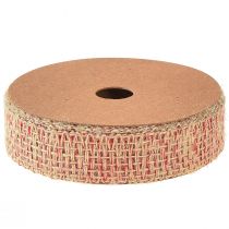 Product Decorative ribbon jute ribbon for decorating natural red 25mm 10m