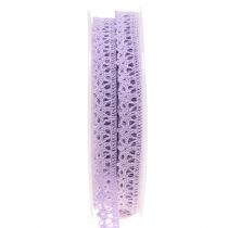 Decorative ribbon crochet lace lilac 12mm 20m