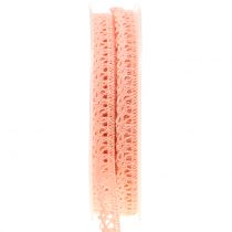 Decorative ribbon crochet lace salmon 12mm 20m