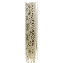 Product Deco ribbon lace beige gray 22mm 20m