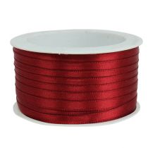 Product Satin ribbon gift ribbon Bordeaux double satin 6mm 50m