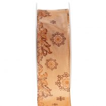 Deco ribbon with motif peach 40mm 20m