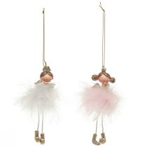 Product Decorative Figure Angel Princess Christmas Tree Decoration White, Pink 12cm 2 Pcs